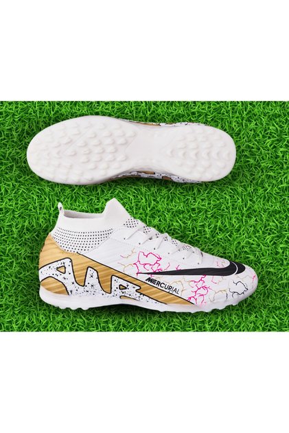 حذاء Mercurial لكرة القدم بتصميم جورب وارتفاع عند الكاحل، مناسب للعشب والنجيلة الصناعية، للكبار والأطفال للجنسين
