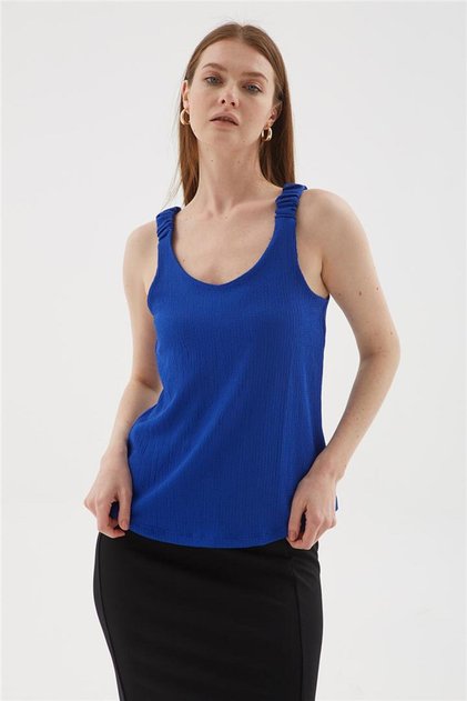 V-Neck Blouse Cobalt Blue