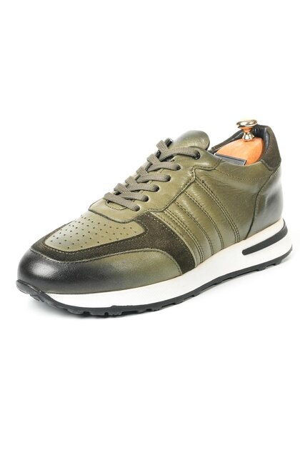 Luca Model Genuine Leather Men's Khaki Color Casual Shoes