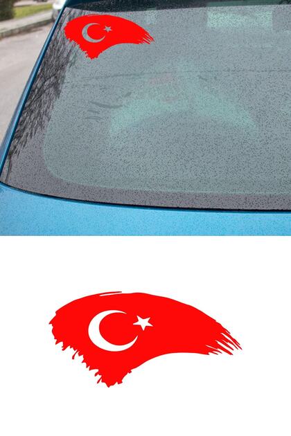 Turkish Flag Auto Door Glass Hood Sticker - Auto Sticker - Car Sticker - 20cm