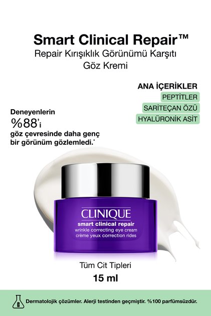 Smart Clinical Repair™ Çizgi Ve Kırışıklık Görünümü Karşıtı Göz Kremi 15ml | Hyalüronik Asit, Peptit