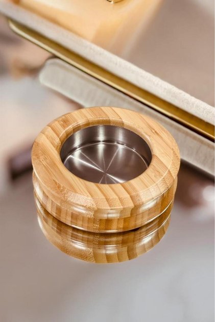 Scrumieră de birou din bambus natural Bambum
