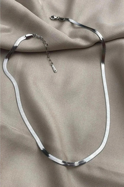 Tarnish Free Guaranteed Silver Flat Chain Italian 316L Steel Necklace