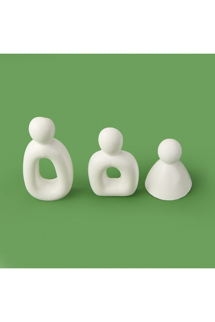 Deco 3'lü Family Obje - Beyaz