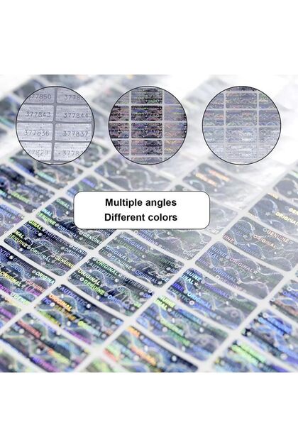 98 Adet 10x20mm Gümüş Seri Numaralı Hologram Güvenlik Etiketleri Garanti Etiket
