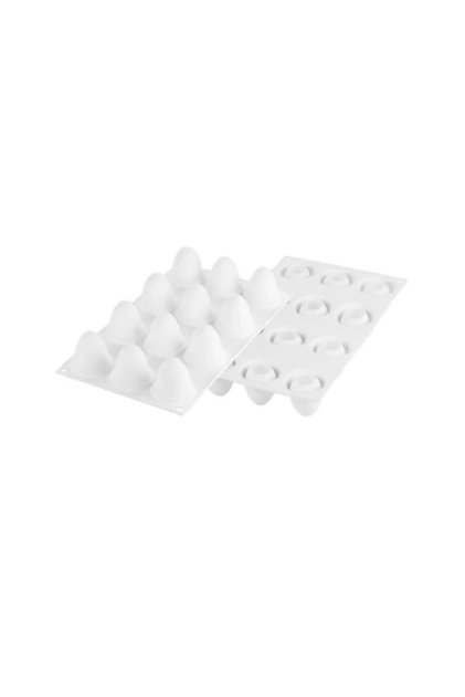 Formă de ouă din silicon, Egg 30, 12 cavități, 34x47h mm