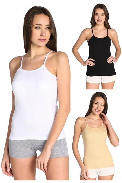Tutku 6-Piece Women's Cotton Ribbed String Strap Tank Top