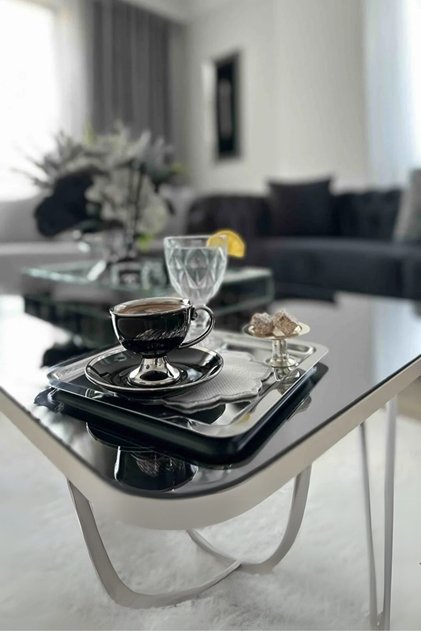 Luxury 6-Piece Silver Plated Macaron Holder Turkish Delight Coffee Side Presentation Set