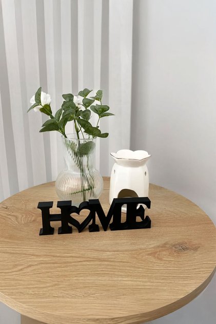 Home Yazılı Dekoratif Biblo Masaüstü Dekor - Siyah 22 Cm x 6 Cm