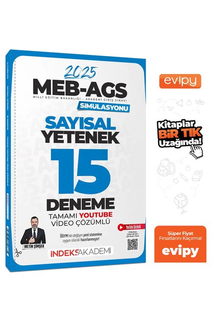 İndeks Akademi 2025 MEB-AGS Simülasyonu Sayısal Yetenek 15 Deneme