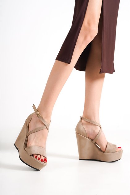 Alessi; Skin Suede Suede, 12 Cm Wedge Heeled Shoes