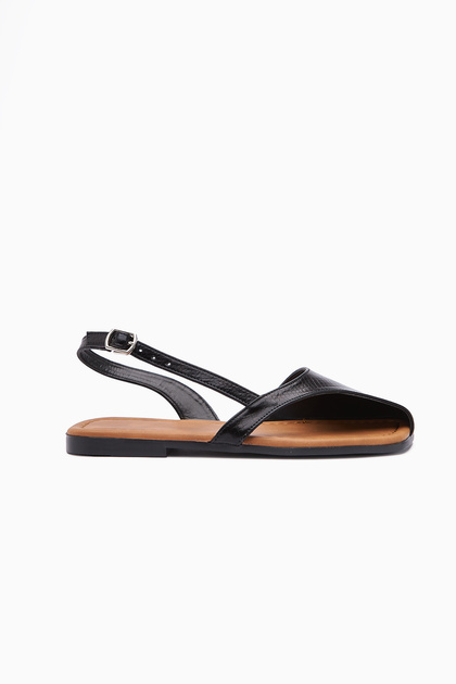 Agnez Black Belt Detailed Women's Sandals Opportunity Product