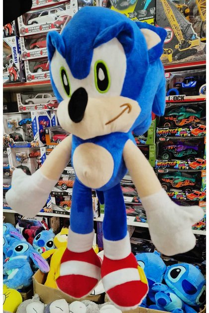 Sonıc Peluş 45 Cm Büyük Boy Oyuncak Sonic Yurtdışı Sonik Hediye Paketli