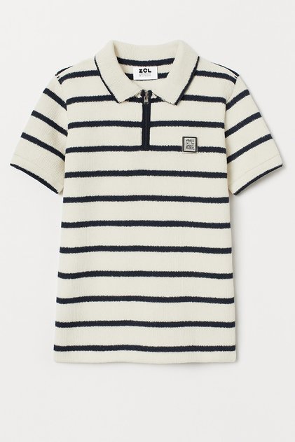 Boy's Striped Polo Neck T-Shirt