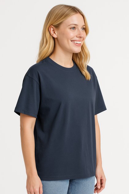 100% Cotton Women's Oversize T-Shirt Plain Color Combed Cotton Crew Neck