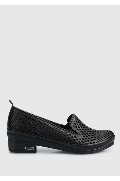 Black Leather Women's Shoes
