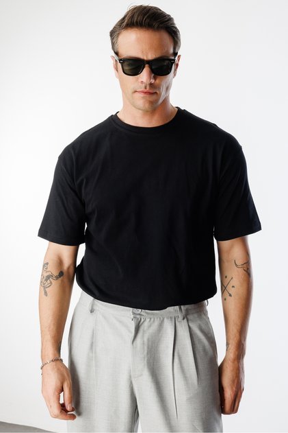 Men's Oversize Fit 100% Organic Cotton Crew Neck T-Shirt Oversize-Men'S-T-Shirt
