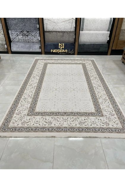 DILEK HALI HELEN 3234 B KEMIK Doğal ipliklerle Üretilen Modern Desenli Makine Halısı.