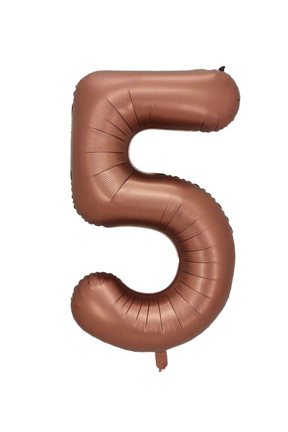 5 Number Caramel Foil Balloon 34 Inch 76-82 cm