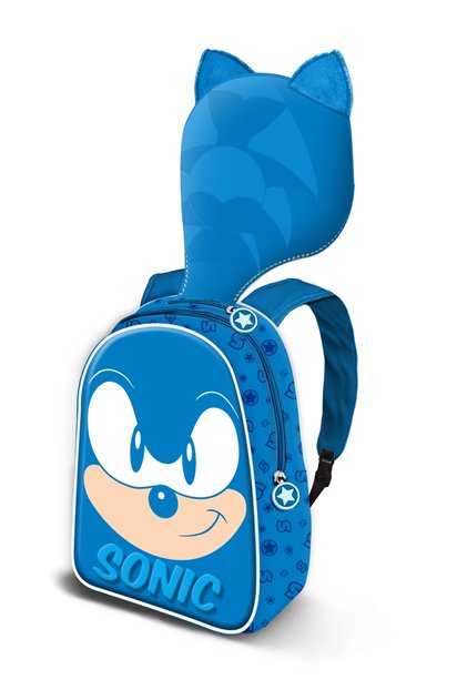 Ghiozdan gradinita Sonic cu gluga 31 x 26 x 11 cm
