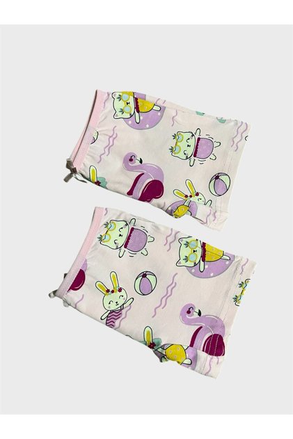 Girl's 100% Cotton Pink Color Flamingo Rabbit Cat Patterned 2-Piece Boxers