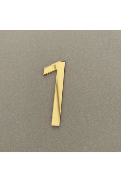 Door Apartment Number 1 mm Gold Mirror Plexi Adhesive No - 1 One