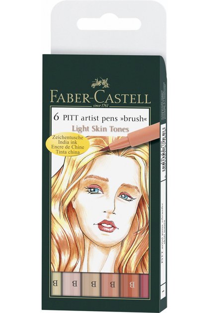 Комплект писалка Pitt Artist, 6 броя, цвят Skin, Faber-Castell