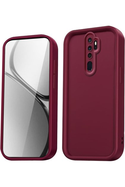 Redmi Note 8 Pro Kılıf Kamera Korumalı Yumuşak Dokulu Darbe Emici Bordo Silikon Kapak