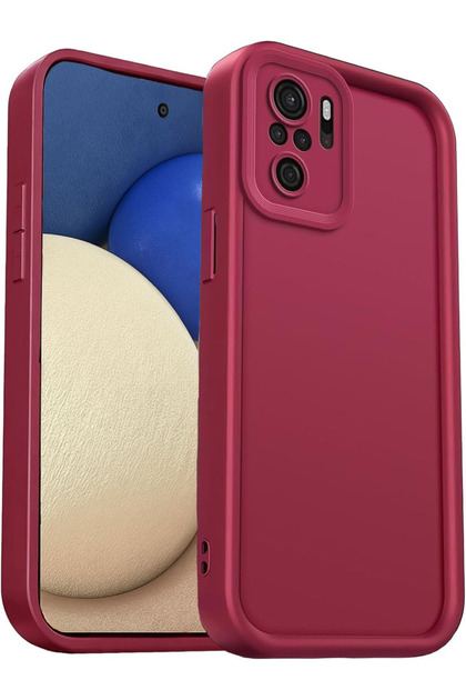 Redmi Note 10/10S Case with Camera Protection, Soft Textured, Shock Absorbing, Burgundy Silicone Cover