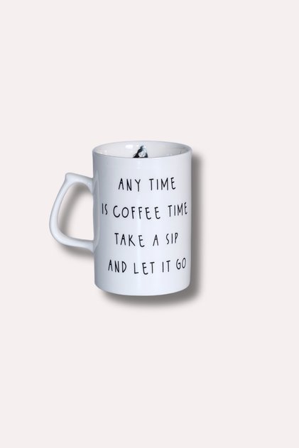 Coffee Time Porselen Mottolu Çay-kahve Kupa - 290 Cc