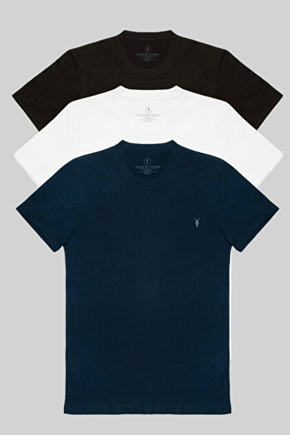men's 3-pack 100% cotton basic crew neck t-shirt