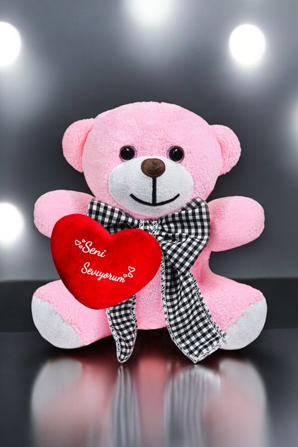I Love You Heart Plush Bow Tie Teddy Bear - Special for Lovers I Love You Written Heart