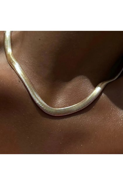 14K Gold Snake Kolye