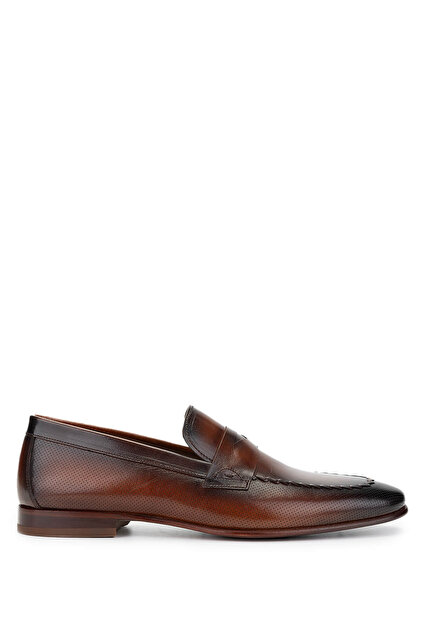 Men's Genuine Leather Dark Tan Classic Shoes
