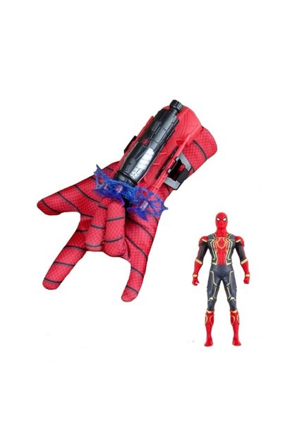 Mănușă cu ventuză cu figurină Spiderman, IdeallStore, roșie
