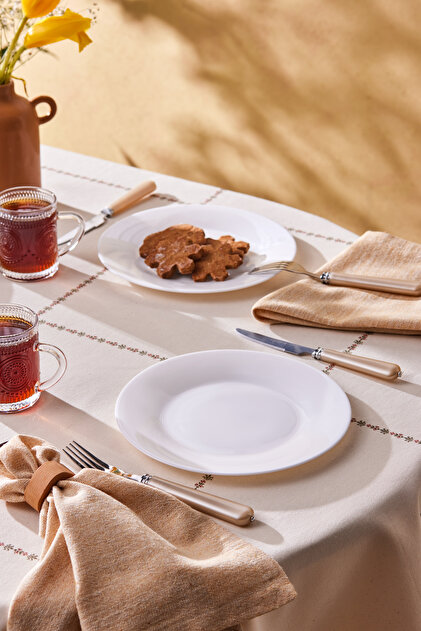Karaca Albert 6 Kişilik Beyaz Opal Cam Pasta Seti 21 Cm - Fiyatı