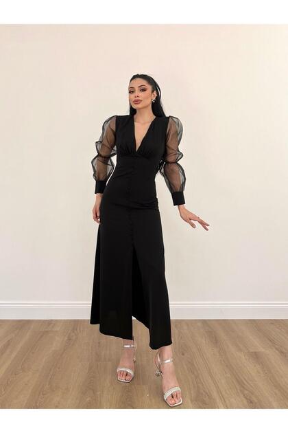 chinese dress ladies Sabina Vintage Polka Dot Long-Sleeve Midi Dress in Ivory L