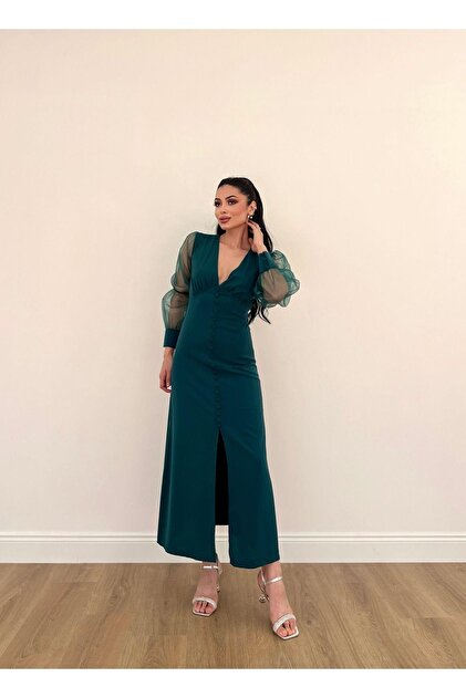 slim fit dress slacks Rise To The Occasion Long Sleeve Slit Midi Dress main image 0