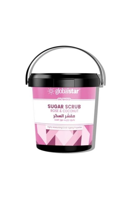 مقشر السكر بزيت الورد وجوز الهند من جلوبال ستار 600 مل