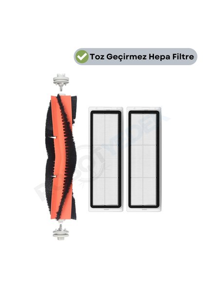 Συμβατό με Xiaomi Mop 2 Pro 3d (ΣΗΜΕΙΩΣΗ: ΜΕ ΚΑΜΕΡΑ-PLUS GLOBAL) Ανταλλακτική κύρια βούρτσα και φίλτρο Hepa - 3 τεμάχια