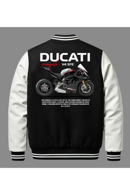Ducati Panigale V4 SP2 Premium Bomber Kolej Ceketi Unisex Oversize %100 Pamuk