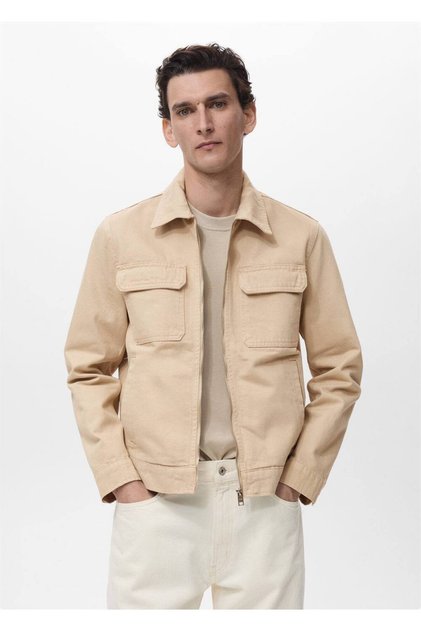 Kürk yakalı denim mont