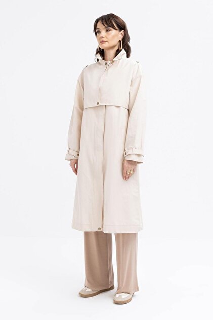 Women's Trench Coat with Pockets and Windbreakers B87029A0