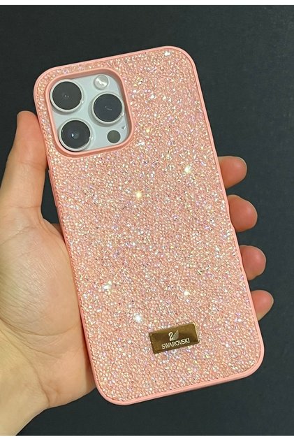 iPhone 16 Pro Max Compatible Phone Case Shiny Diamond Rhinestone Diamond Sparkling Swr Logo Cover Case