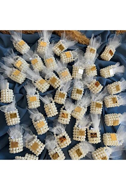 pearled cylinder bag wedding favor 25 pieces