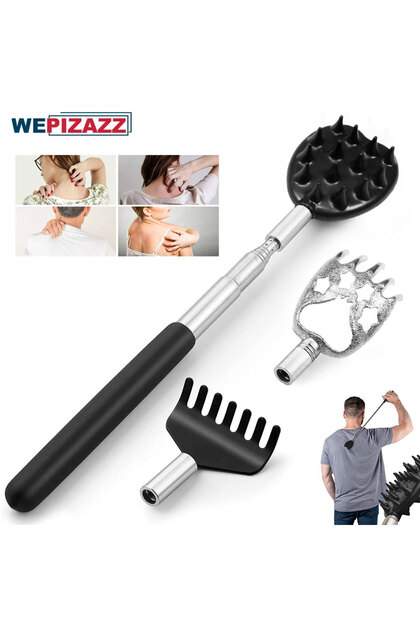 3Pcs/Set Back Scratcher Telescopic Scratching Back Scratcher Massager Kit Scraper Extendable Tele...