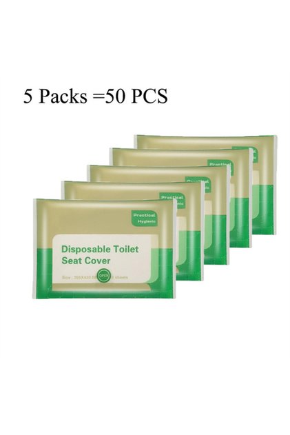 50pcs 50pcs Disposable Toilet Seat Cover Non-woven Fabric Toilet Mat Seat Waterproof Soluble Water T