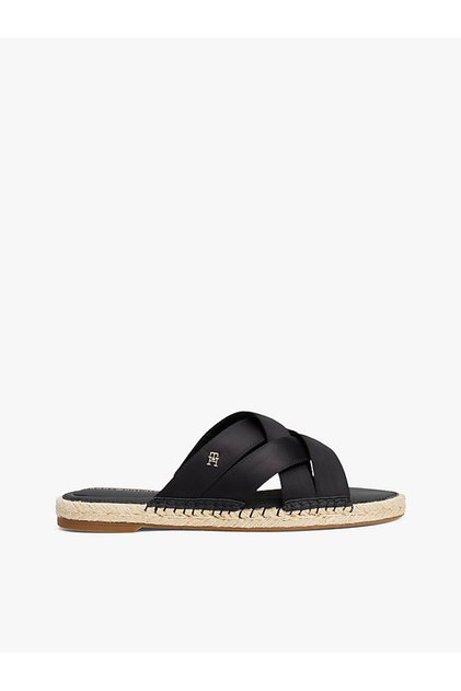 SATIN ESPADRILLE MULE