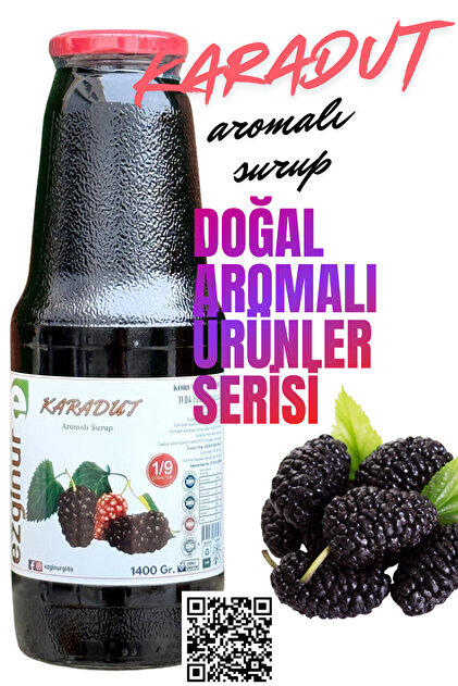 Ezgi Nur Gıda 1400 GR TANELİ Karadut MEYVELİ Şurup Konsantre Yoğun