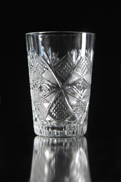 Set of 6 Water Glasses Set Handmade Crystal Cut Decor Water Glass Set